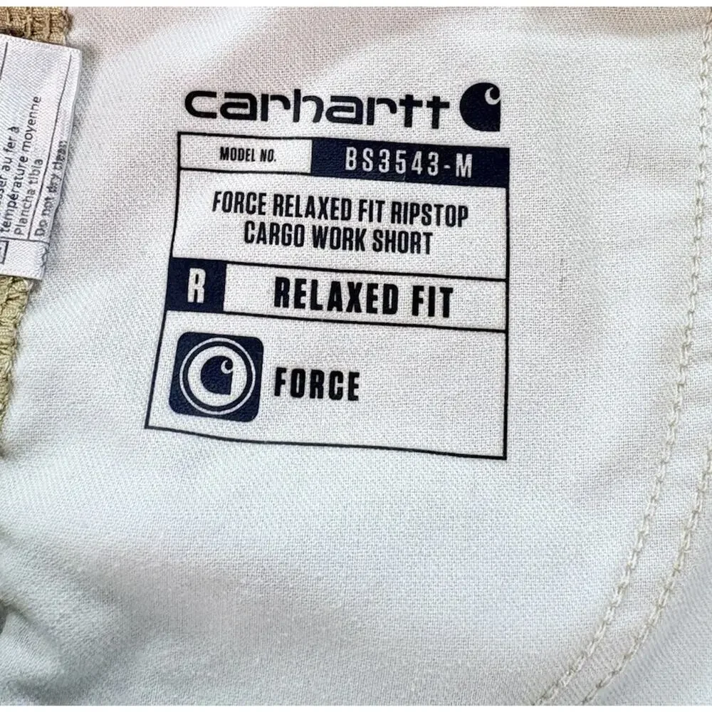 Carhartt Force Broxton Cargo Short Relaxed Fit Ripstop Tan 103543-253 Size 42